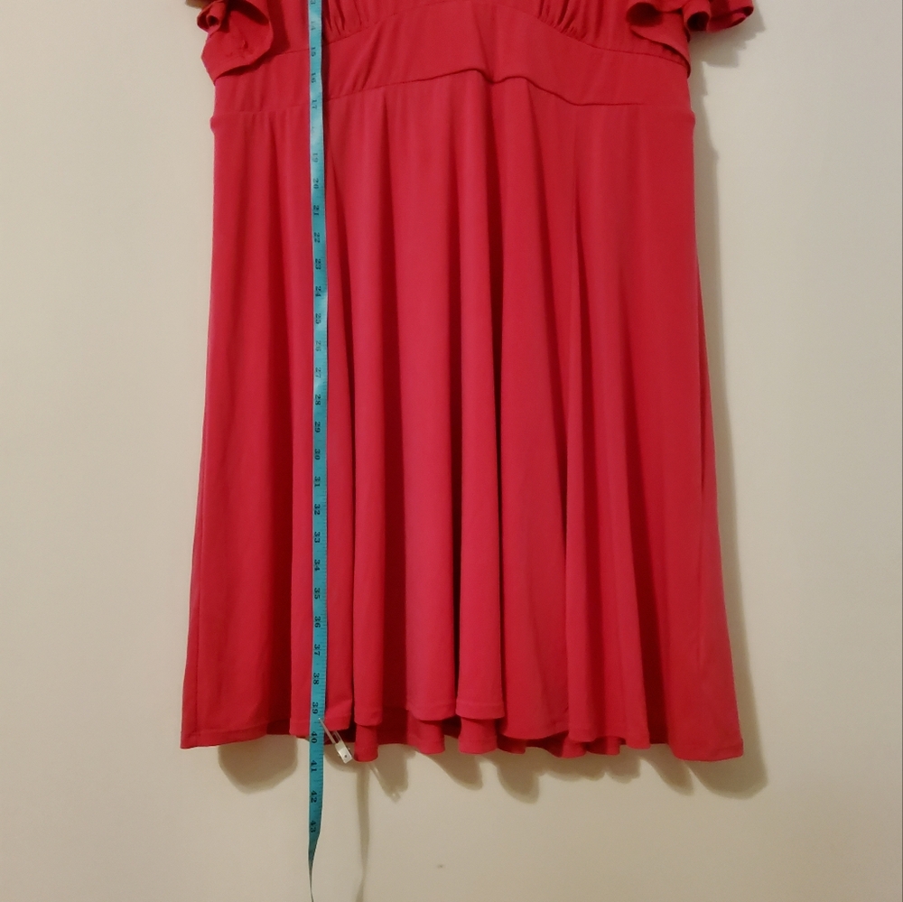 Torrid Stretch Solid Pink Short Flare Sleeve Shif… - image 3